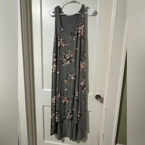 🌸3/$30🌸Torrid-SuperSoft Heather Grey Floral Hi-Lo Maxi Dress